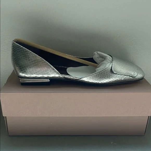 Sarto by Franco Sarto Tracy Metallic Snake Print Leather d'Orsay Flats Size 7 - Picture 3 of 9